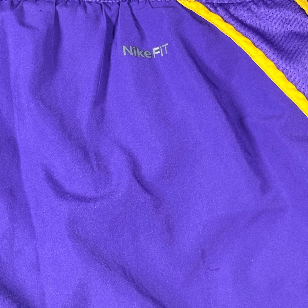 Nike Team LSU Tigers Purple Yellow Running Shorts Womens Small Nike FIT DRY - Picture 6 of 6